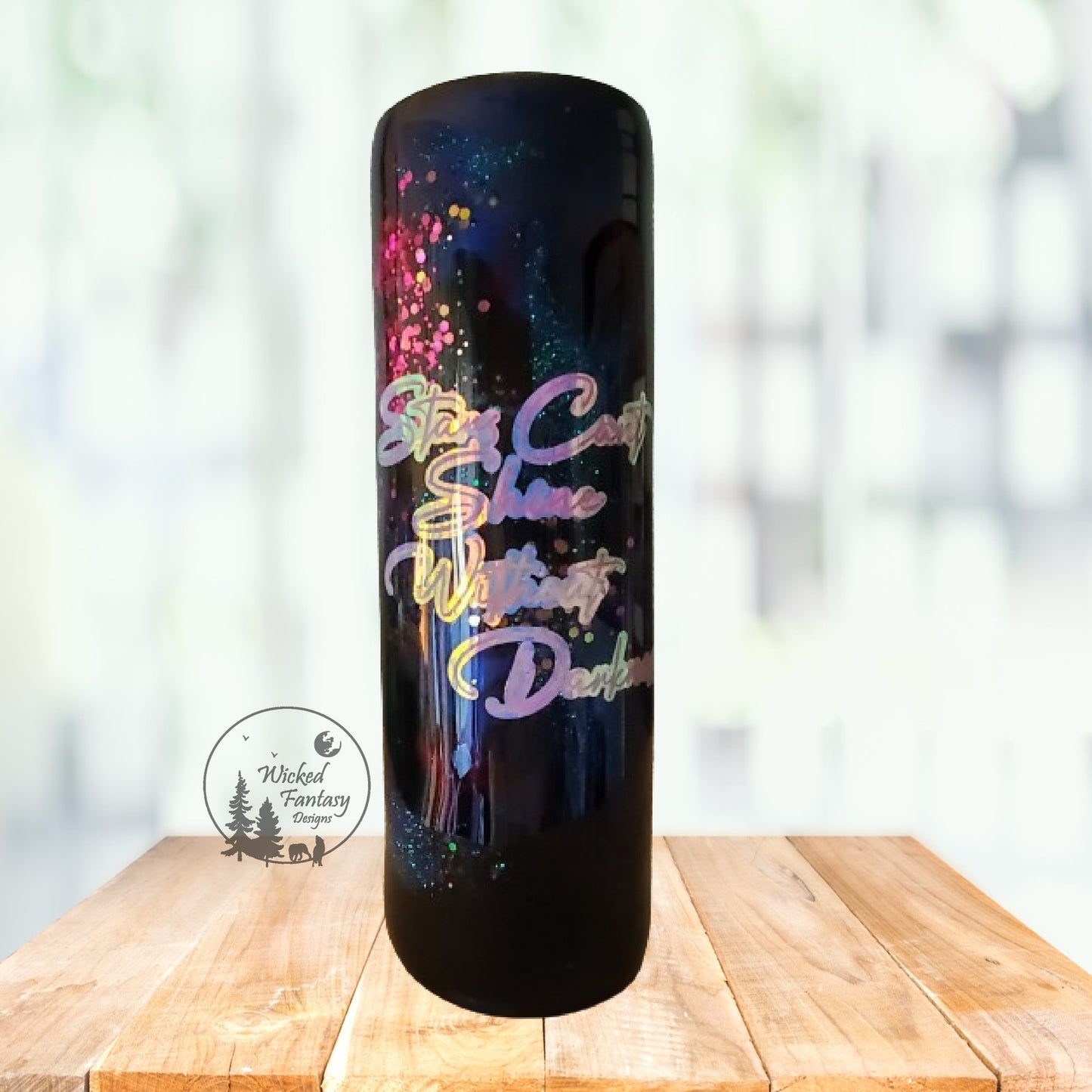 Stars Can't Shine Without Darkness Nebula Milky Way Glitter Tumbler 30oz Skinny