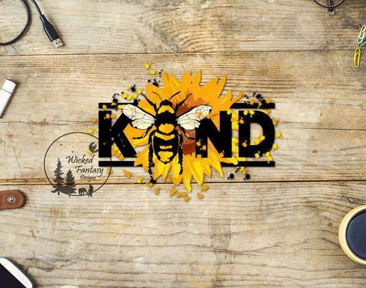 UVDTF Decal Bee Kind Sunflower Bee 1pc
